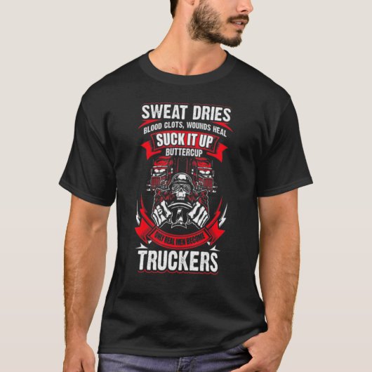 バターカ吸ップのトラック運転手を増やす Tシャツ (正面)
