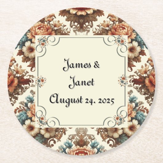 バタークリファンシーームフローラカスタマイズ可能コースター ラウンドペーパーコースター (正面)