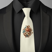 バタークリファンシーームフローラブーケ ネクタイ