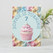 バタークリームアイシングパーティーバースデー 招待状 (スタンド正面)