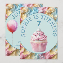 バタークリームアイシングパーティーバースデー 招待状