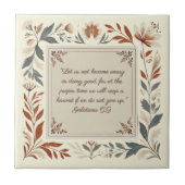 バタークリームファームハウスフローラフレームバイブルバース タイル (正面)