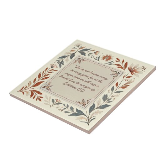 バタークリームファームハウスフローラフレームバイブルバース タイル (側面)