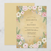 バタークリームペオニーの結婚式 招待状 (正面/裏面)