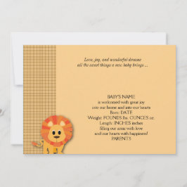 バタースコッチのライオンのベビーの発表 案内状
