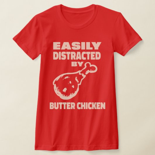 バターチキンカレー好きにはたまらないデザイン Tシャツ (レイダウン)