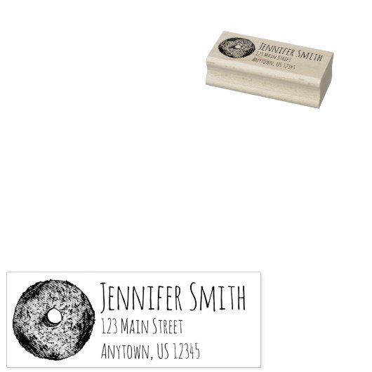 バターナットクランチドーナツのジャンクフードアドレス ラバースタンプ (押印)