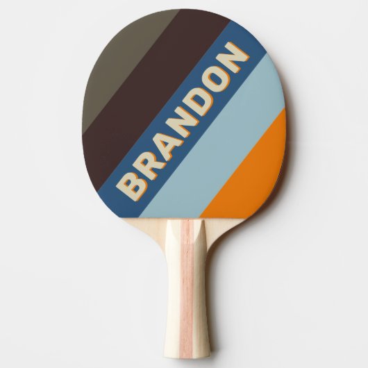 バターナットフはっきりしたェッストライプのド（名前） 卓球ラケット (裏面)