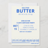 バターバースデーパーティー料理パーティー 招待状 (正面)