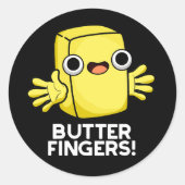 バターフィンガおもしろいーバターフードプンダークBG ラウンドシール (正面)