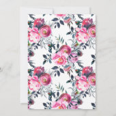 バターフィールド フラワー ウォーターカラー ジオ ブライダル シャワー 招待状 (裏面)