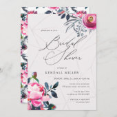バターフィールド フラワー ウォーターカラー ジオ ブライダル シャワー 招待状 (正面/裏面)