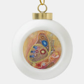 バターフィー絵画ズのセラミックボール装飾 セラミックボールオーナメント (正面)