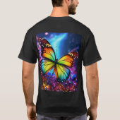 バターフユニークリーデザインTシャツ Tシャツ (裏面)