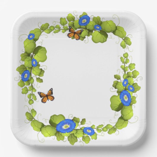 バターフライガーデン ペーパープレート (正面)