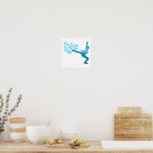 バターフライスケーター氷スケートで滑るポスター ポスター (キッチン)