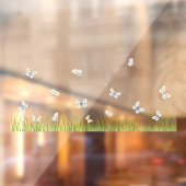 バターフライズインサニーメドウシームレスウィンドウデカール ウィンドウサイン (シート2)