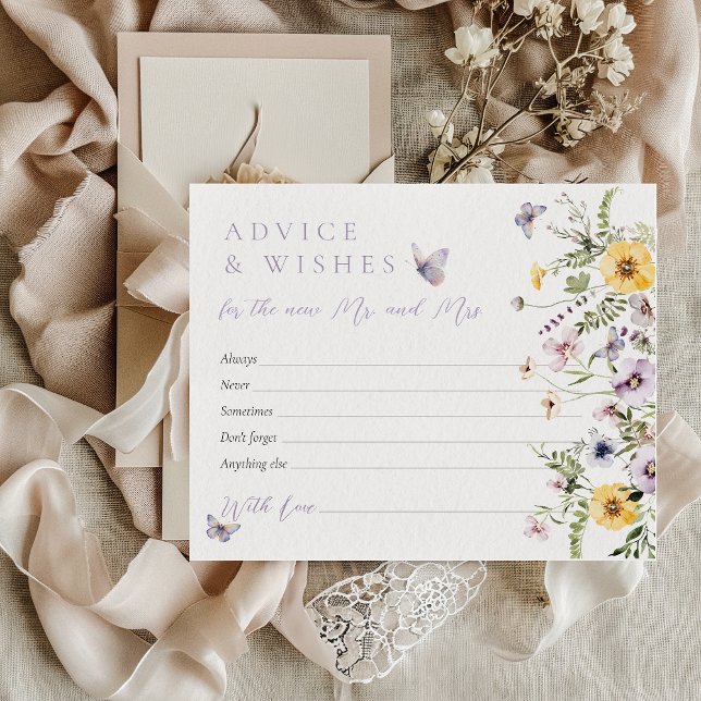 バターフライパープルフローラブライダルシャワーウィッシュゲーム (クリエイターアップロード済み)