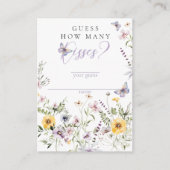 バターフライパープルフローラブライダルシャワーキスゲーム エンクロージャーカード (正面)