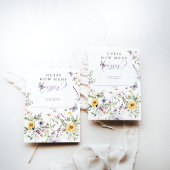 バターフライパープルフローラブライダルシャワーキスゲーム エンクロージャーカード