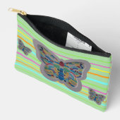 バターフライ大佐モザイク大佐。ストライプアクセサリーバッグ アクセサリーポーチ (見開き)