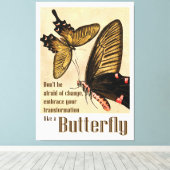 バターフライ引用文キャンバス印刷 キャンバスプリント (インサイチュ (ウッドフロア))