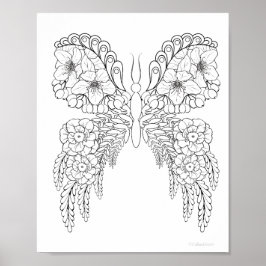 バターフラワー#1カラーリングポスター ポスター