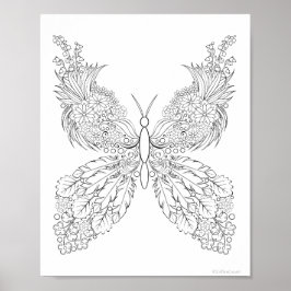 バターフラワー#13ファンタジー着色 ポスター