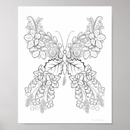 バターフラワー#2詳細着色 ポスター