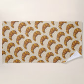 バターフランスのクロワッサンペストリーベーカリー焼いたグッズ ビーチタオル (正面)