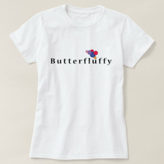 バターフワフワ：かわいいフード好きの鳥Tシャツ Tシャツ