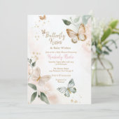 バターベビー赤面蝶の赤ちゃんシャワー 招待状 (スタンド正面)