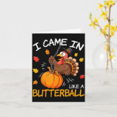 バターボールみたいにやってきた 面白い感謝祭の turkey カード (黄色い花)