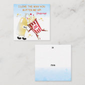 バターポップコーンおもしろいプンカップルバレンタイン ノートカード (正面/裏面)