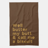 バターマイお尻カントリー引用文 キッチンタオル (縦)