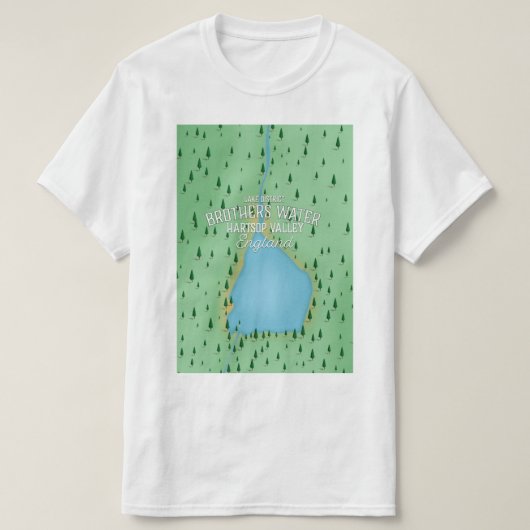 バターミア湖　湖水地方の旅行ポスター Tシャツ (デザイン正面)