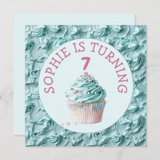 バターミシングパーティー誕生日 招待状 (正面/裏面)