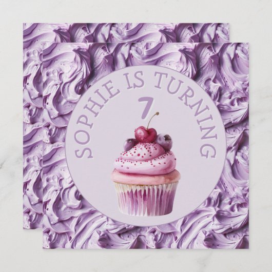 バターミシングパーティー誕生日 招待状 (正面/裏面)