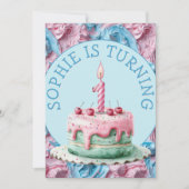 バターミシングパーティー誕生日 招待状 (正面)