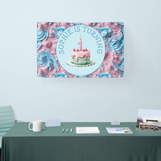 バターミシングパーティー誕生日 横断幕 (トレードショー)