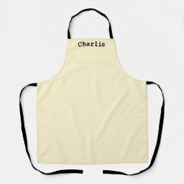 バターミルイエローベージュ色ミニマルパーソナライズされた エプロン