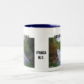 バターミルクの滝、ITHACA、ニューヨークのマグ ツートーンマグカップ (中央)