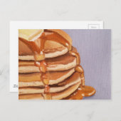 バターミルクパンケーキShortstackの朝食の絵画 ポストカード (正面/裏面)