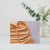 バターミルクパンケーキShortstackの朝食の絵画 ポストカード (スタンド正面)