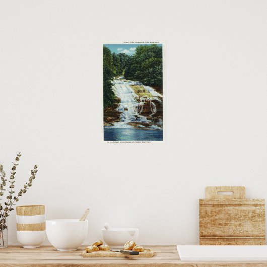 バターミルクファーム州パークロワー滝ビュー ポスター (キッチン)