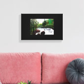 バターミルク滝イン黒 キャンバスプリント (インサイチュ (リビング))