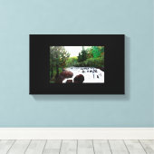 バターミルク滝イン黒 キャンバスプリント (インサイチュ (ウッドフロア))