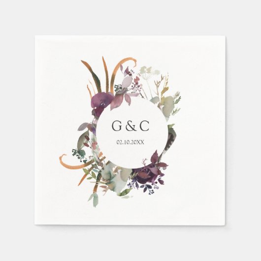 バタームアンドプラムパーソナライズされたズ結婚ナプキン1 スタンダードカクテルナプキン (正面)