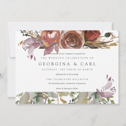 バタームアンドプラム結婚式招待状景観 招待状 (正面)