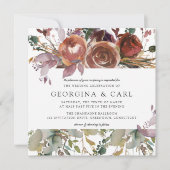 バターム&プラム結婚式招待状 |正方形1 招待状 (正面)